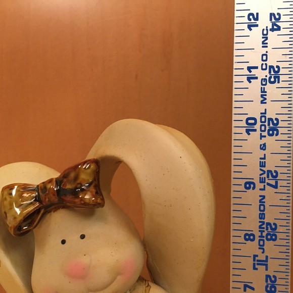 Terry's Village Garden Bunny #2 Stoneware Metal Basket  10" Easter Spring - Picture 9 of 11